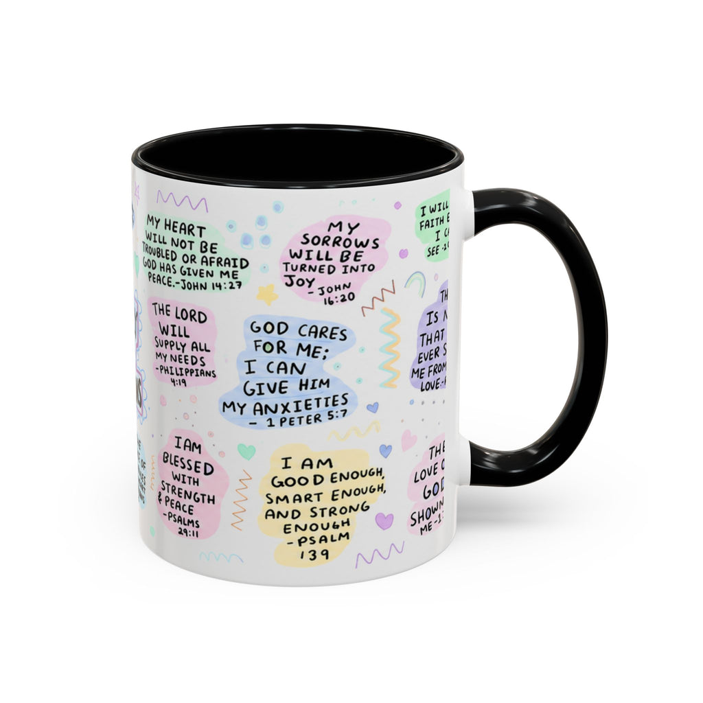 My Daily Bible Affirmations Accent Coffee Mug — Inspirational Christian Scripture Quotes (11/15 oz)