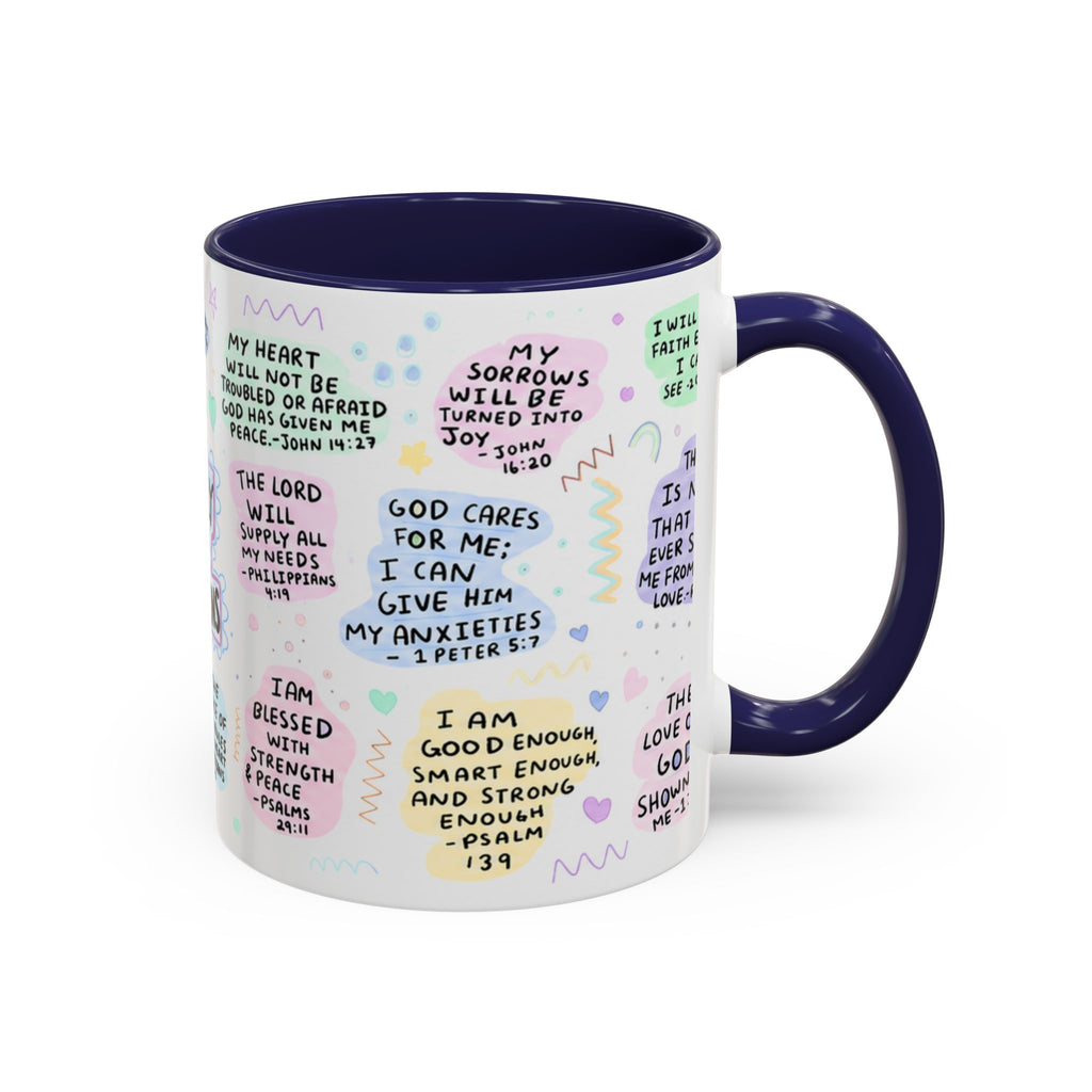 My Daily Bible Affirmations Accent Coffee Mug — Inspirational Christian Scripture Quotes (11/15 oz)
