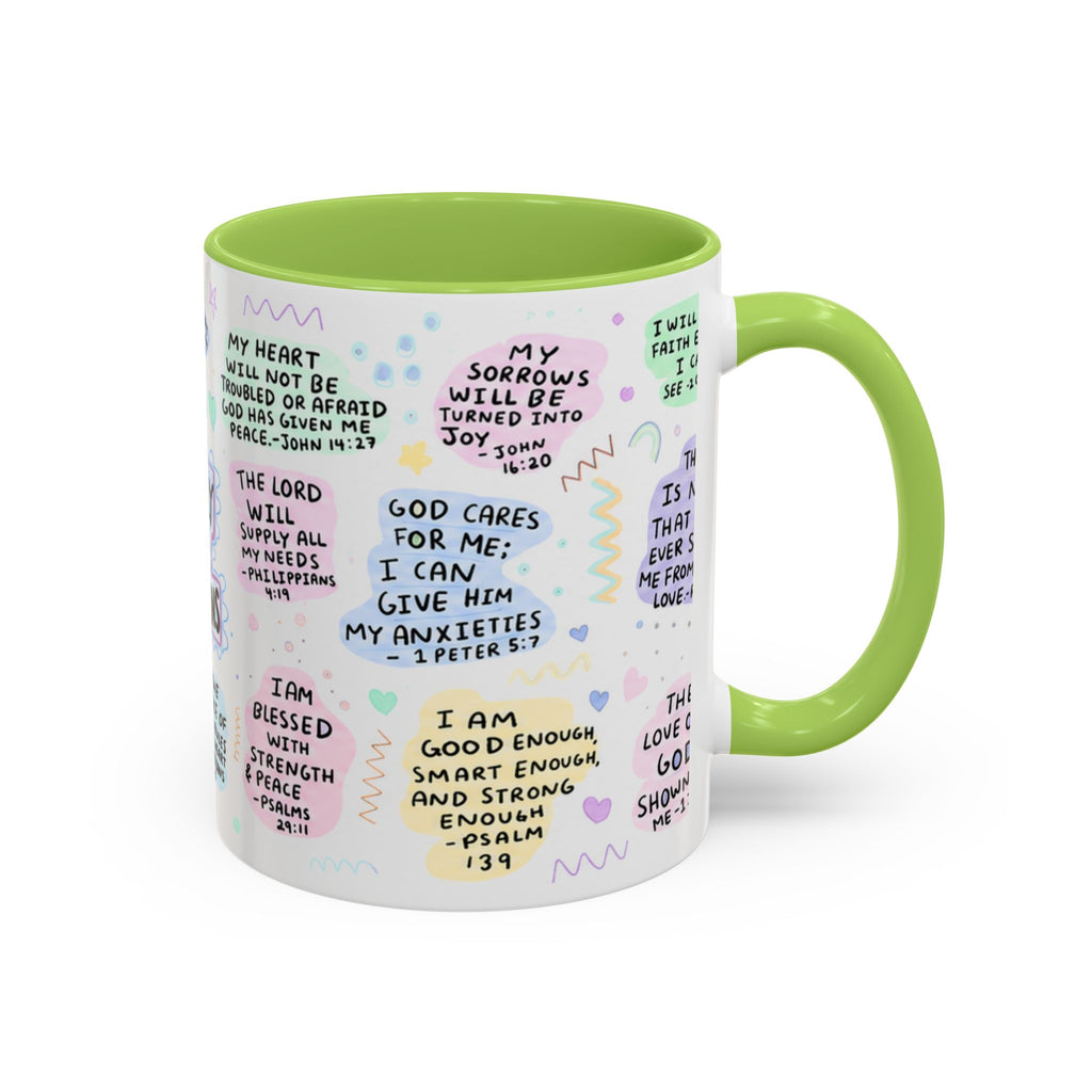 My Daily Bible Affirmations Accent Coffee Mug — Inspirational Christian Scripture Quotes (11/15 oz)