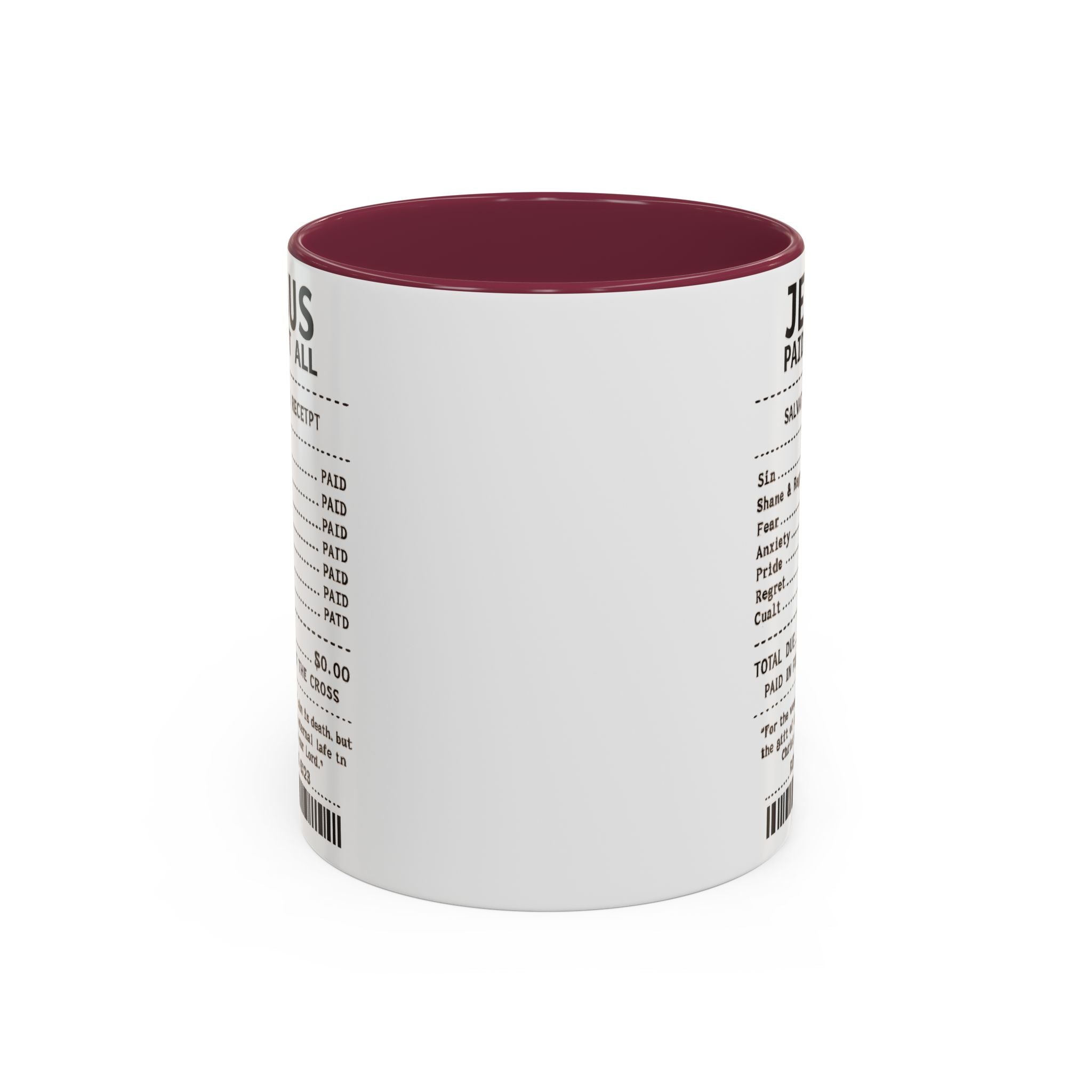 Jesus Paid It All — 11oz/15oz Coffee Cup with Scripture Quotes