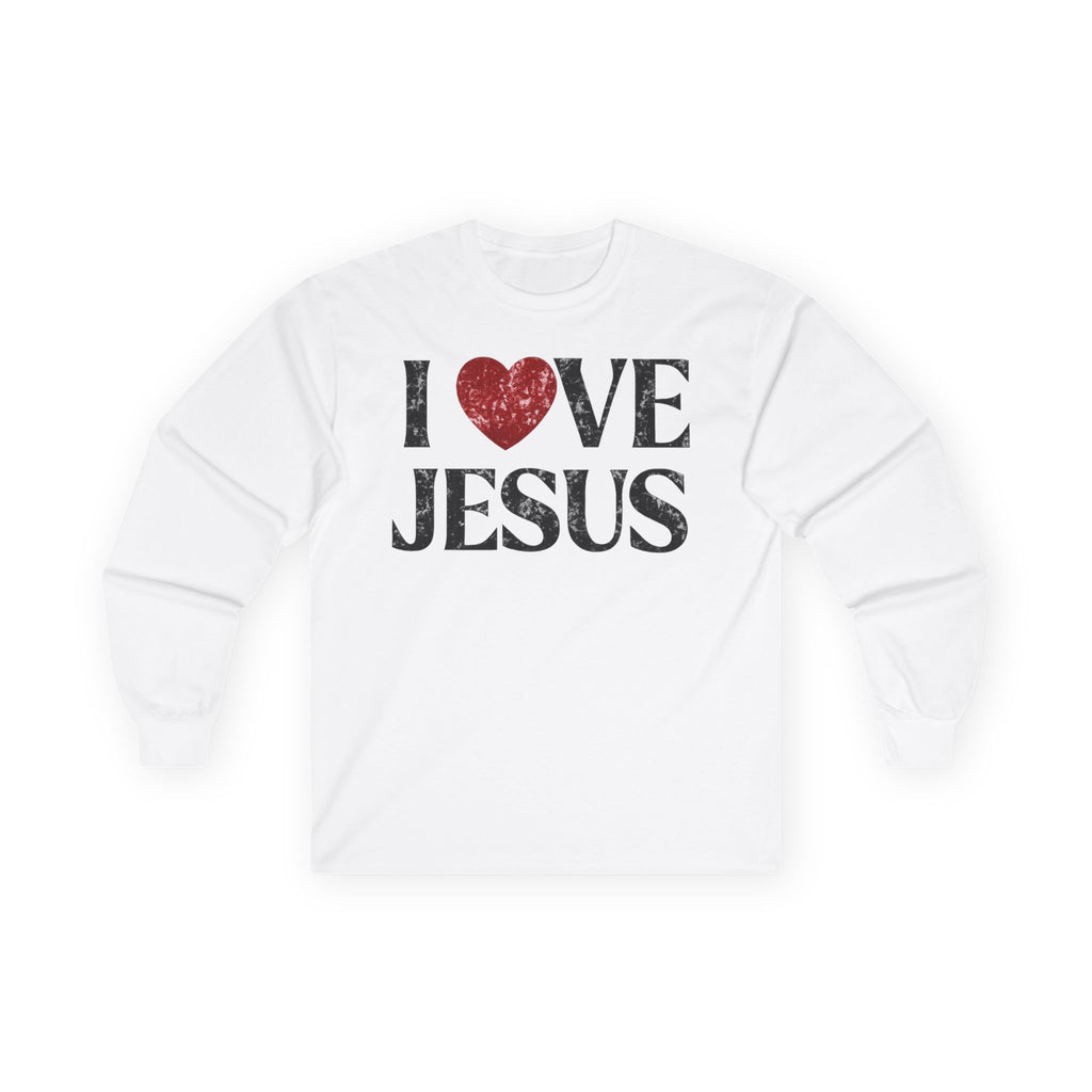 I Love Jesus Long Sleeve Tee — Christian Faith Graphic Shirt