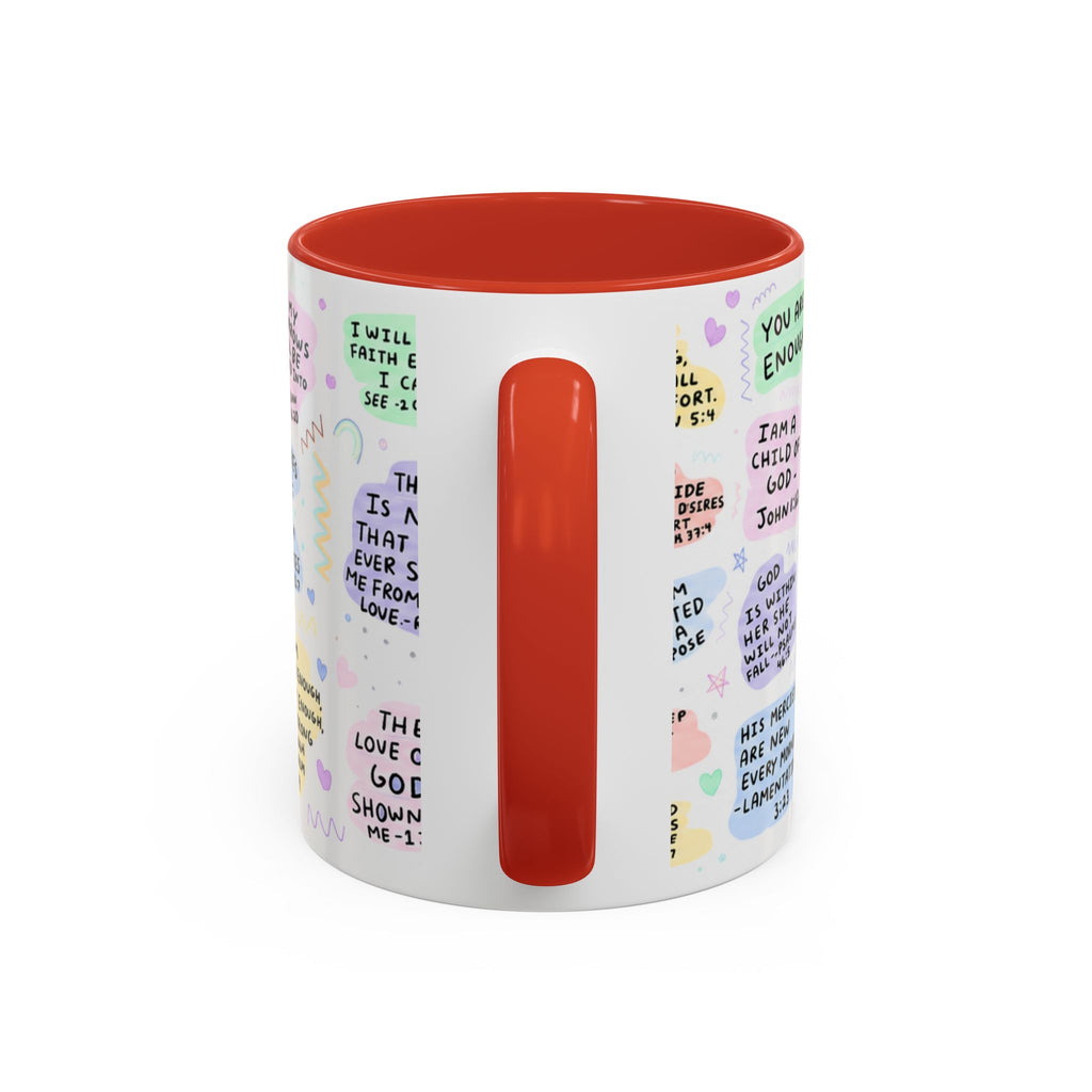 My Daily Bible Affirmations Accent Coffee Mug — Inspirational Christian Scripture Quotes (11/15 oz)