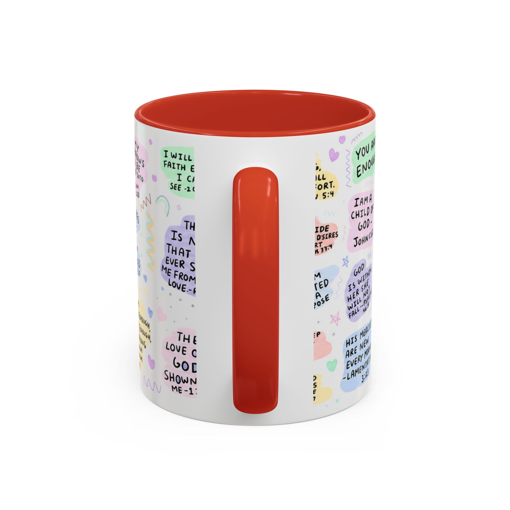 My Daily Bible Affirmations Accent Coffee Mug — Inspirational Christian Scripture Quotes (11/15 oz)