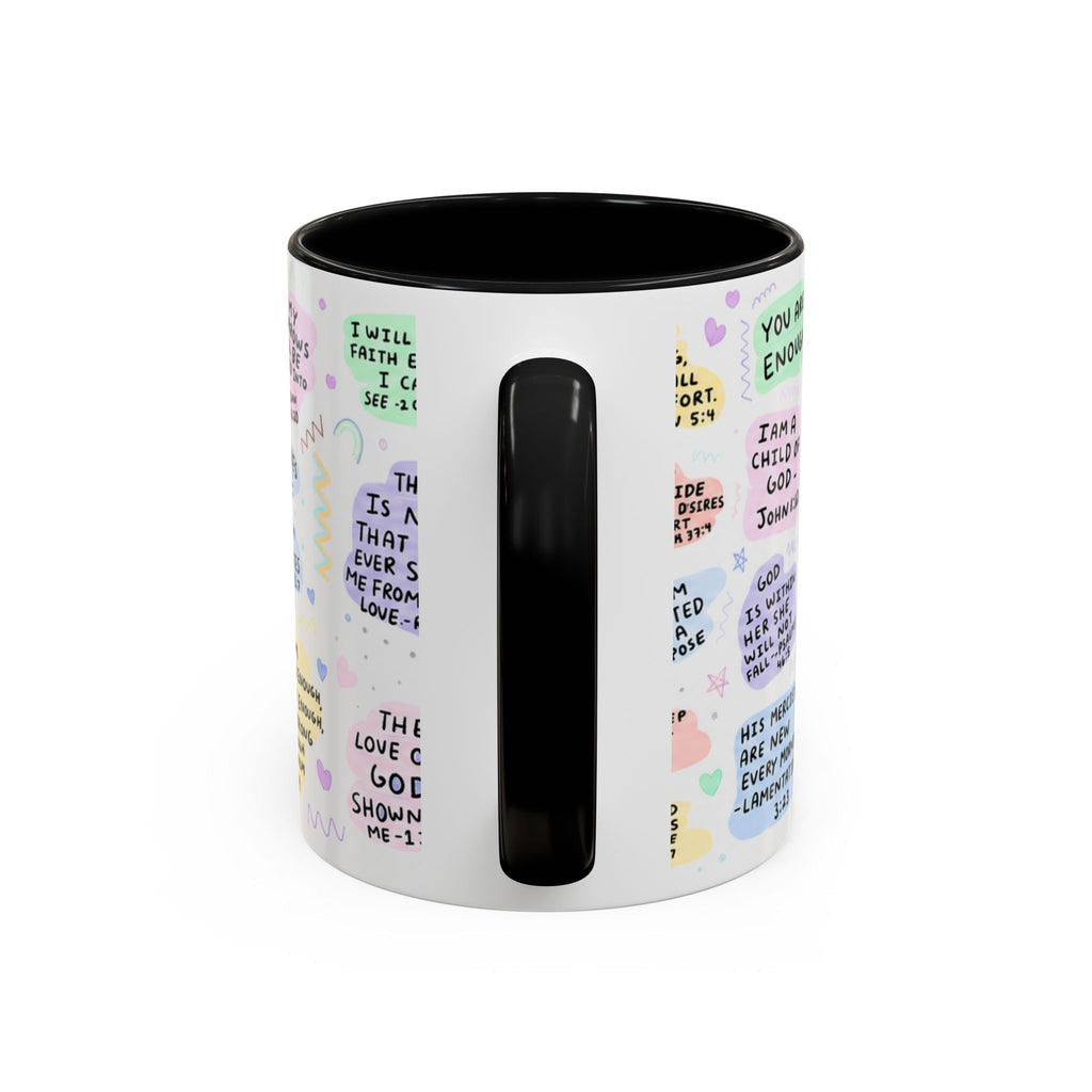 My Daily Bible Affirmations Accent Coffee Mug — Inspirational Christian Scripture Quotes (11/15 oz)