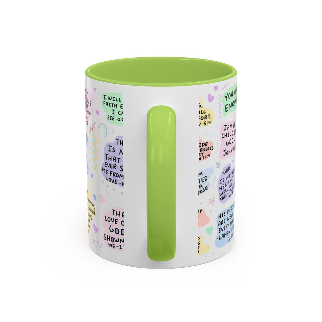 My Daily Bible Affirmations Accent Coffee Mug — Inspirational Christian Scripture Quotes (11/15 oz)