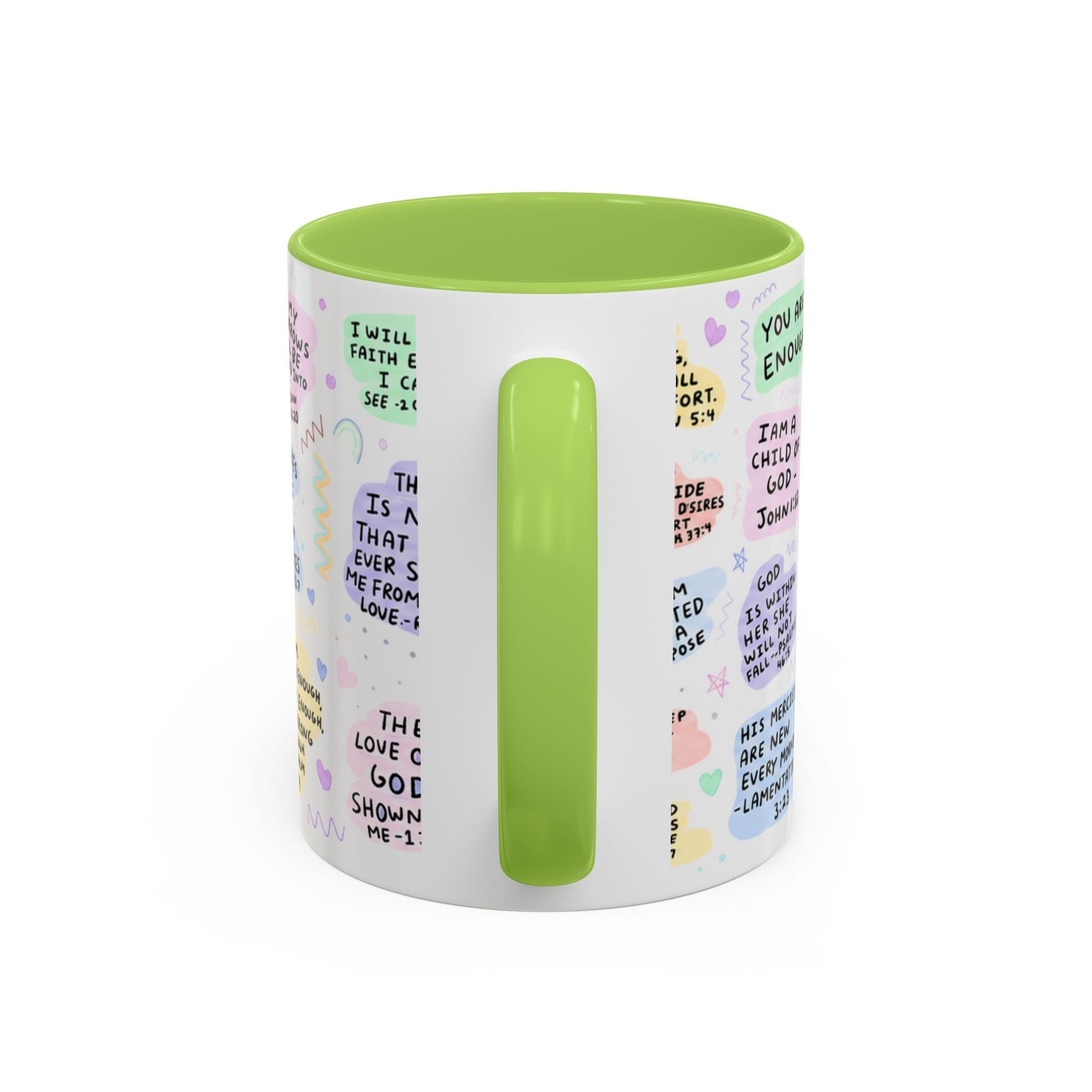My Daily Bible Affirmations Accent Coffee Mug — Inspirational Christian Scripture Quotes (11/15 oz)