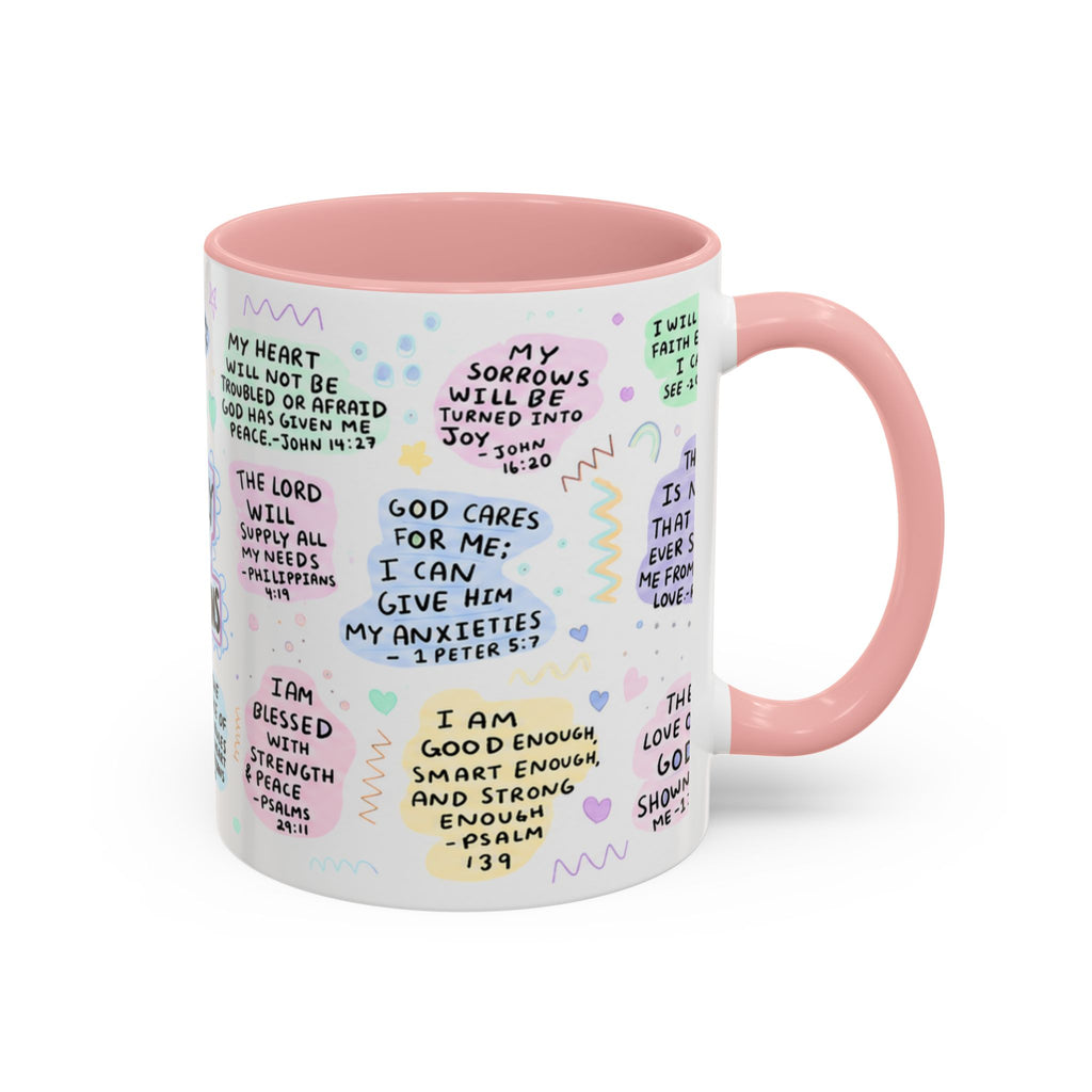 My Daily Bible Affirmations Accent Coffee Mug — Inspirational Christian Scripture Quotes (11/15 oz)