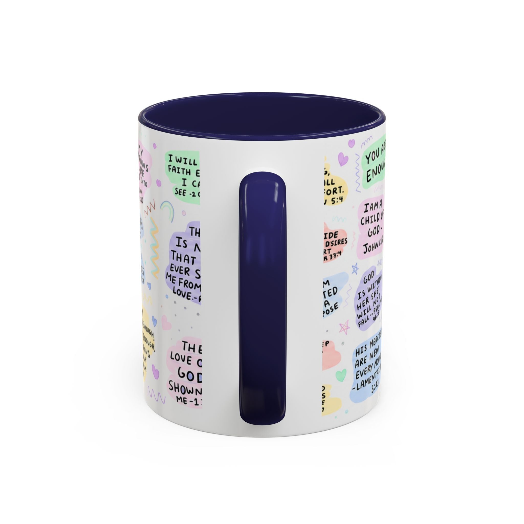 My Daily Bible Affirmations Accent Coffee Mug — Inspirational Christian Scripture Quotes (11/15 oz)
