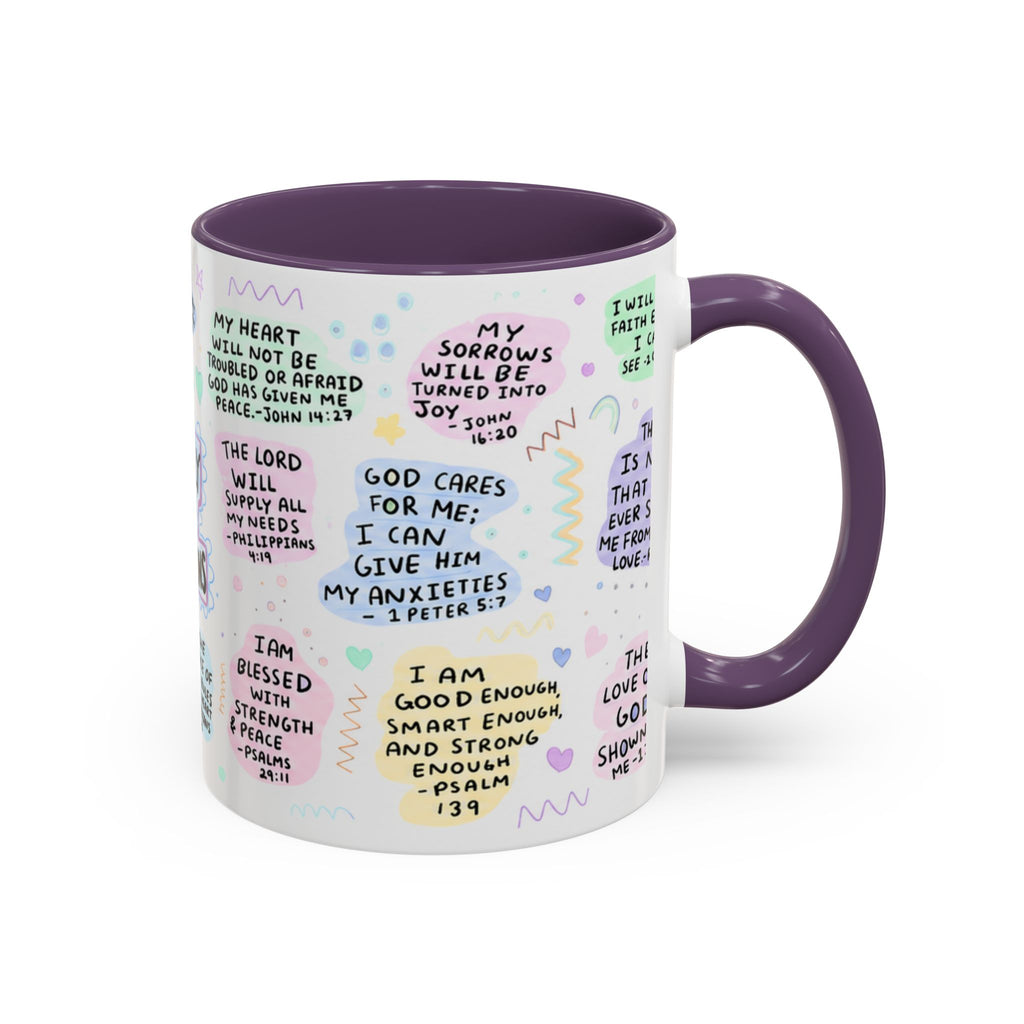 My Daily Bible Affirmations Accent Coffee Mug — Inspirational Christian Scripture Quotes (11/15 oz)