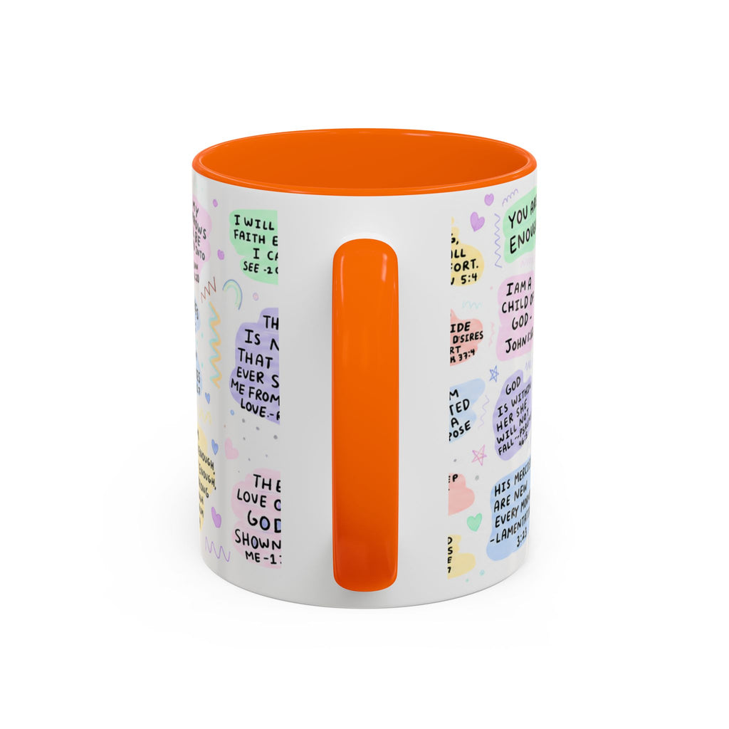 My Daily Bible Affirmations Accent Coffee Mug — Inspirational Christian Scripture Quotes (11/15 oz)