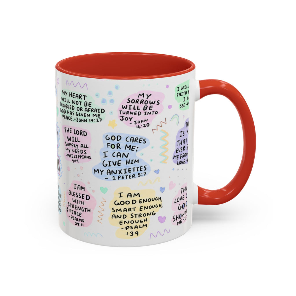 My Daily Bible Affirmations Accent Coffee Mug — Inspirational Christian Scripture Quotes (11/15 oz)