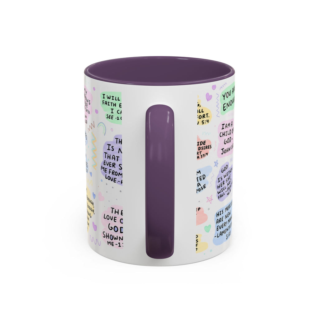My Daily Bible Affirmations Accent Coffee Mug — Inspirational Christian Scripture Quotes (11/15 oz)
