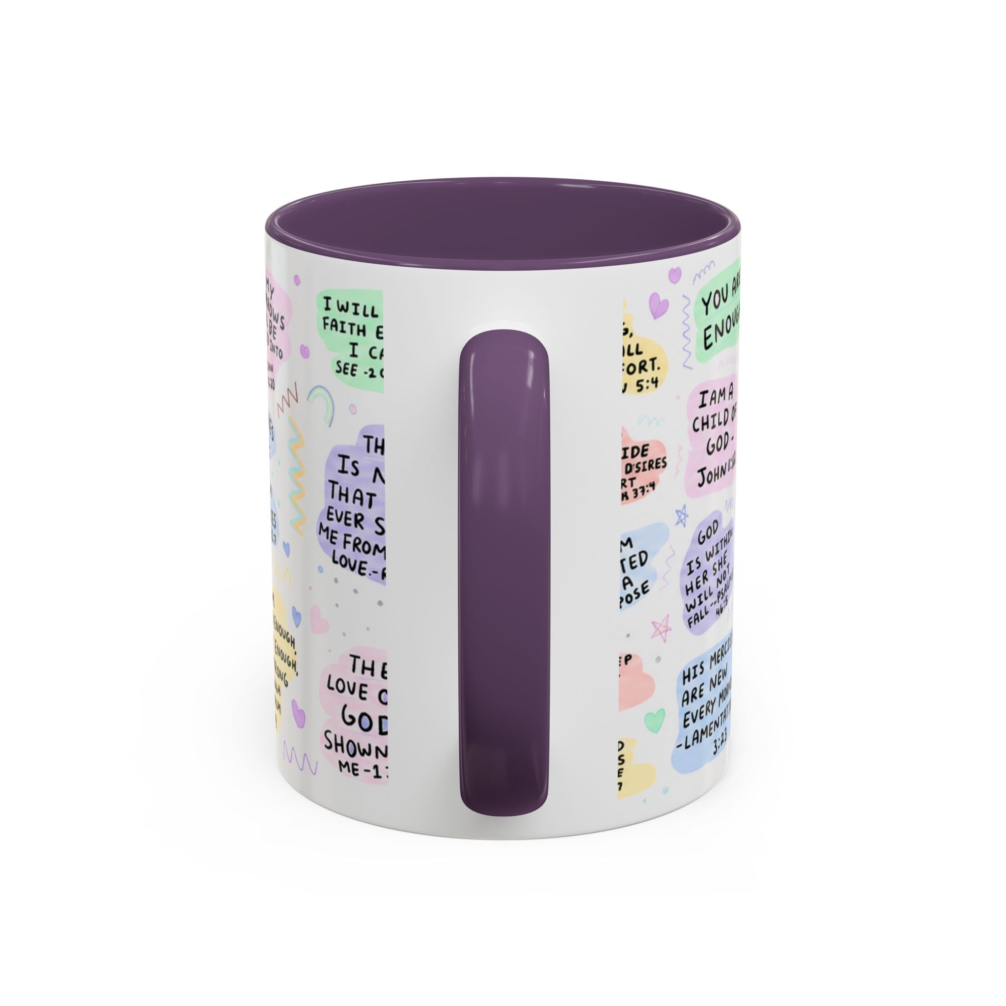 My Daily Bible Affirmations Accent Coffee Mug — Inspirational Christian Scripture Quotes (11/15 oz)
