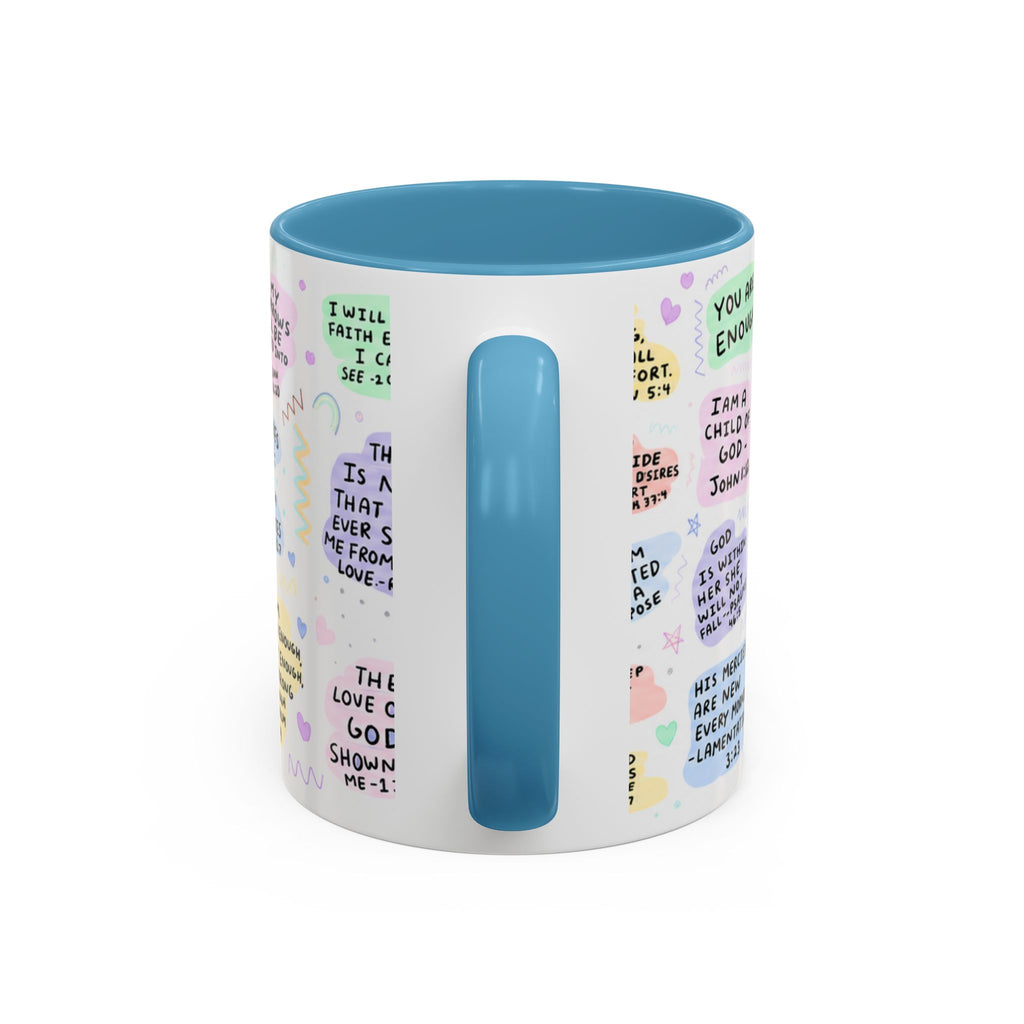 My Daily Bible Affirmations Accent Coffee Mug — Inspirational Christian Scripture Quotes (11/15 oz)