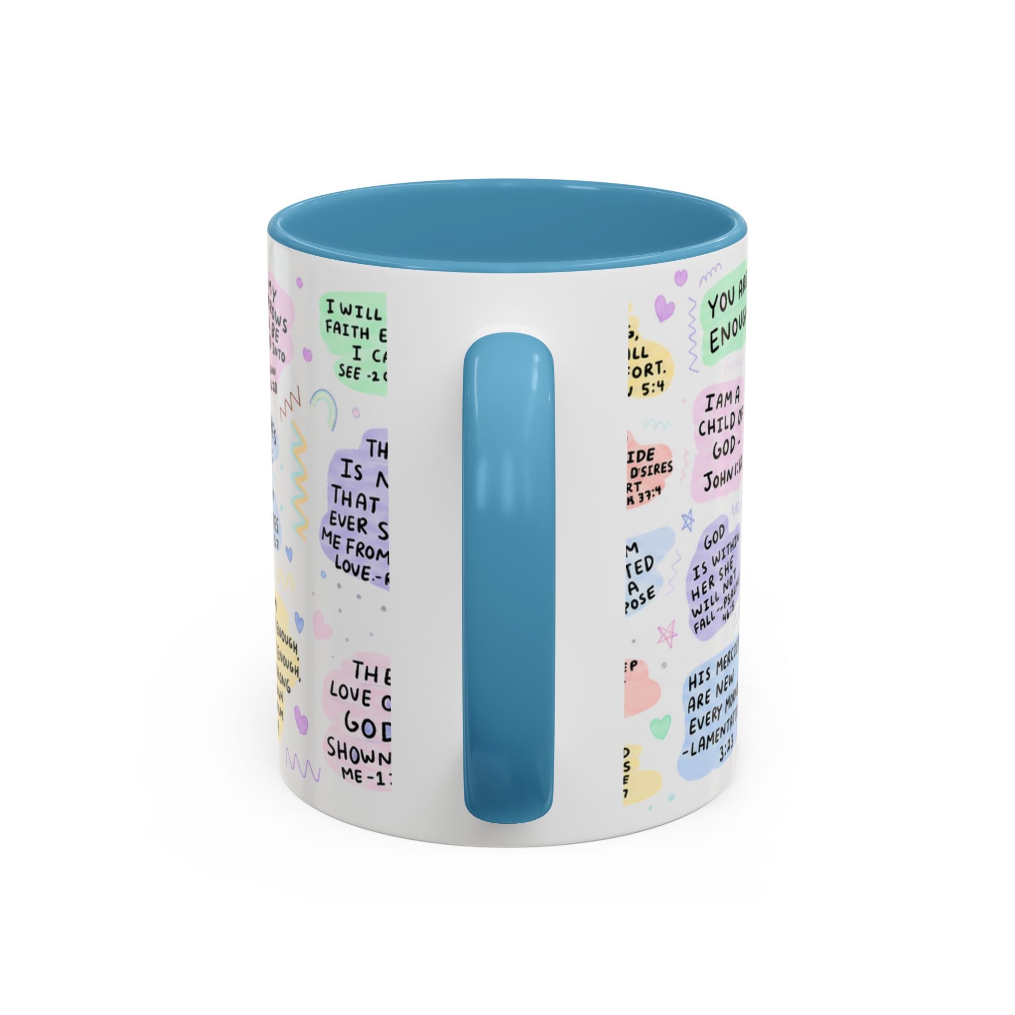 My Daily Bible Affirmations Accent Coffee Mug — Inspirational Christian Scripture Quotes (11/15 oz)