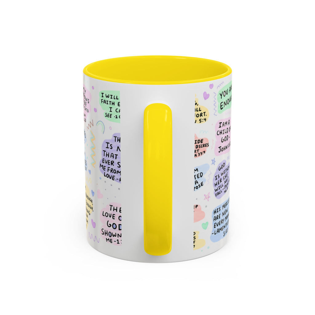 My Daily Bible Affirmations Accent Coffee Mug — Inspirational Christian Scripture Quotes (11/15 oz)