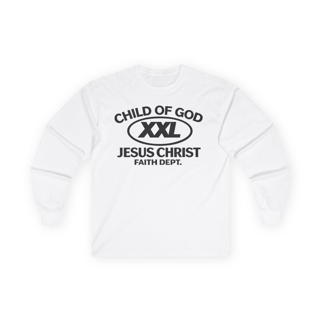 Child of God XXL Long Sleeve Tee — Jesus Christ Faith Dept. Graphic Shirt